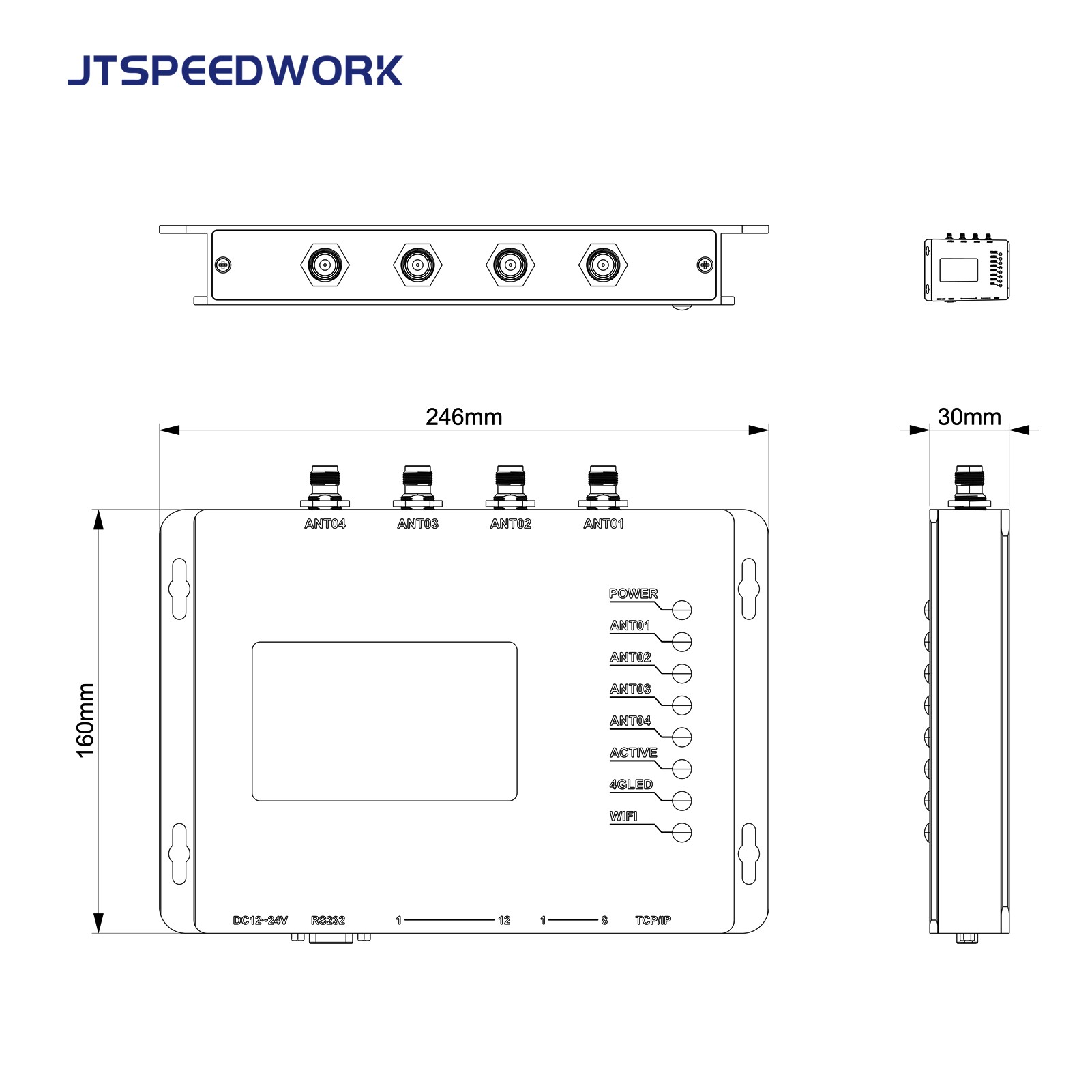 JT-928 2/4ポート UHF RFID固定リーダー ISO18000-6C TM200 | Impinj E710チップ対応