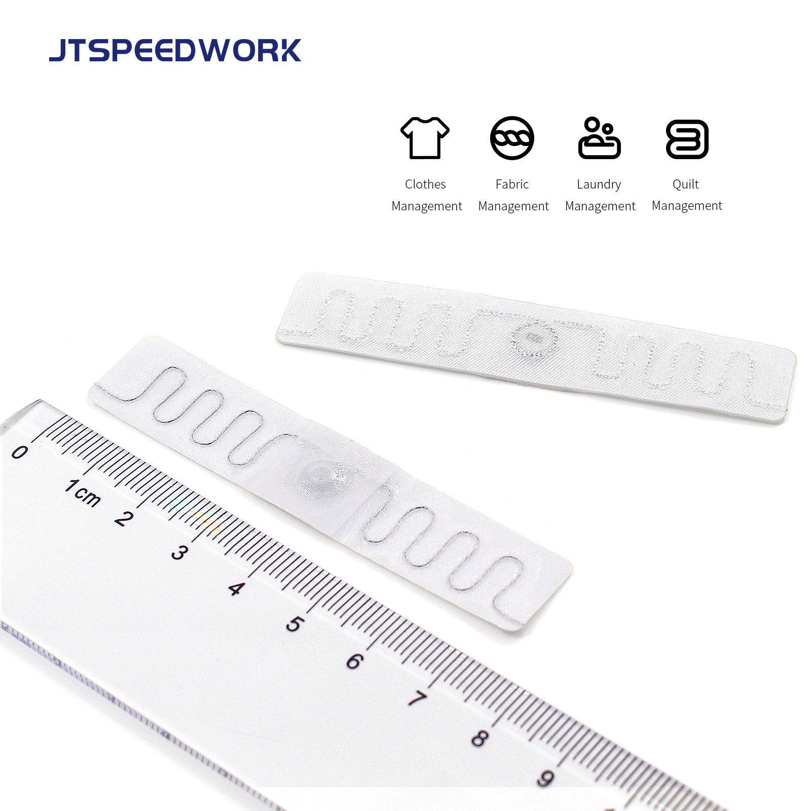 JT-F7515 902-928MHz UHF 布製 洗濯可能 RFID 布タグ 75x15mm