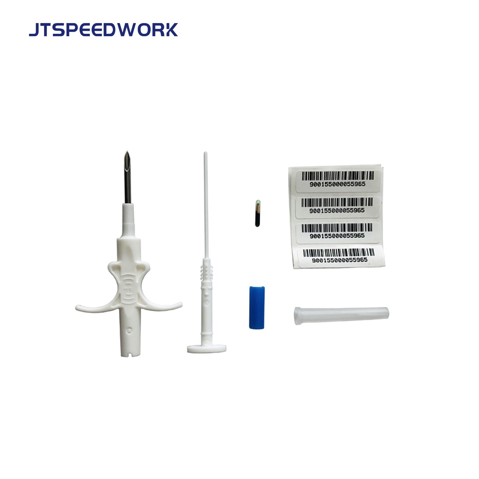 JT-A002 RFIDタグチップ ペットID 動物用マイクロチップ追跡タグ 注射式 134.2kHz 使い捨て針で動物に埋め込み