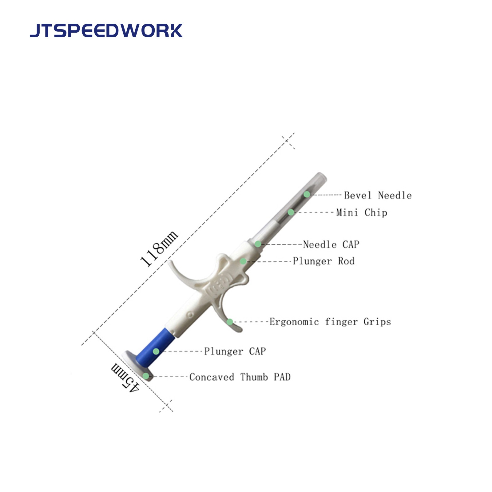 JT-A002 RFIDタグチップ ペットID 動物用マイクロチップ追跡タグ 注射式 134.2kHz 使い捨て針で動物に埋め込み