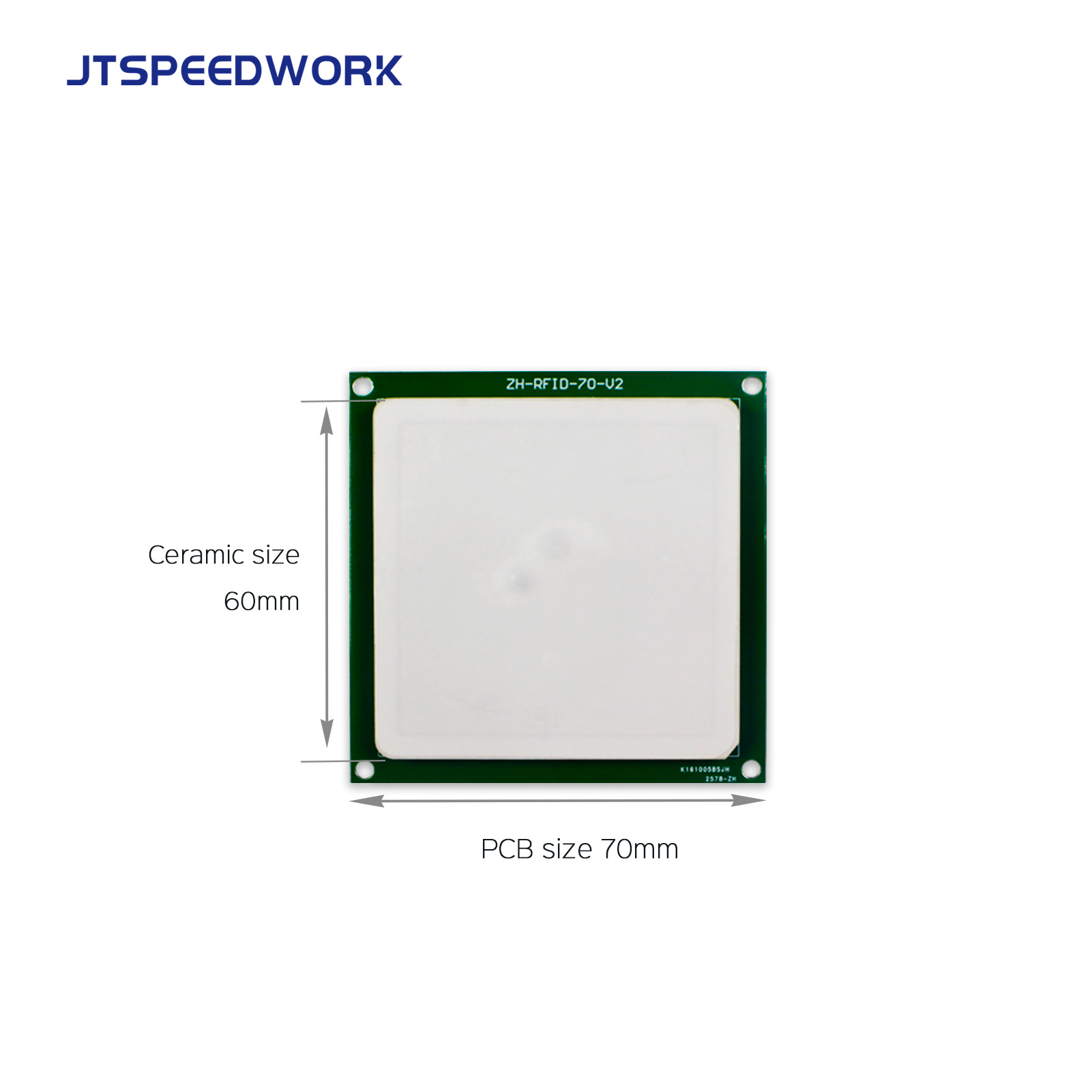 JT-T0060 4dBi UHF RFIDセラミックアンテナ 860-960MHz RHCP円偏波 カスタマイズ可能なコネクタ