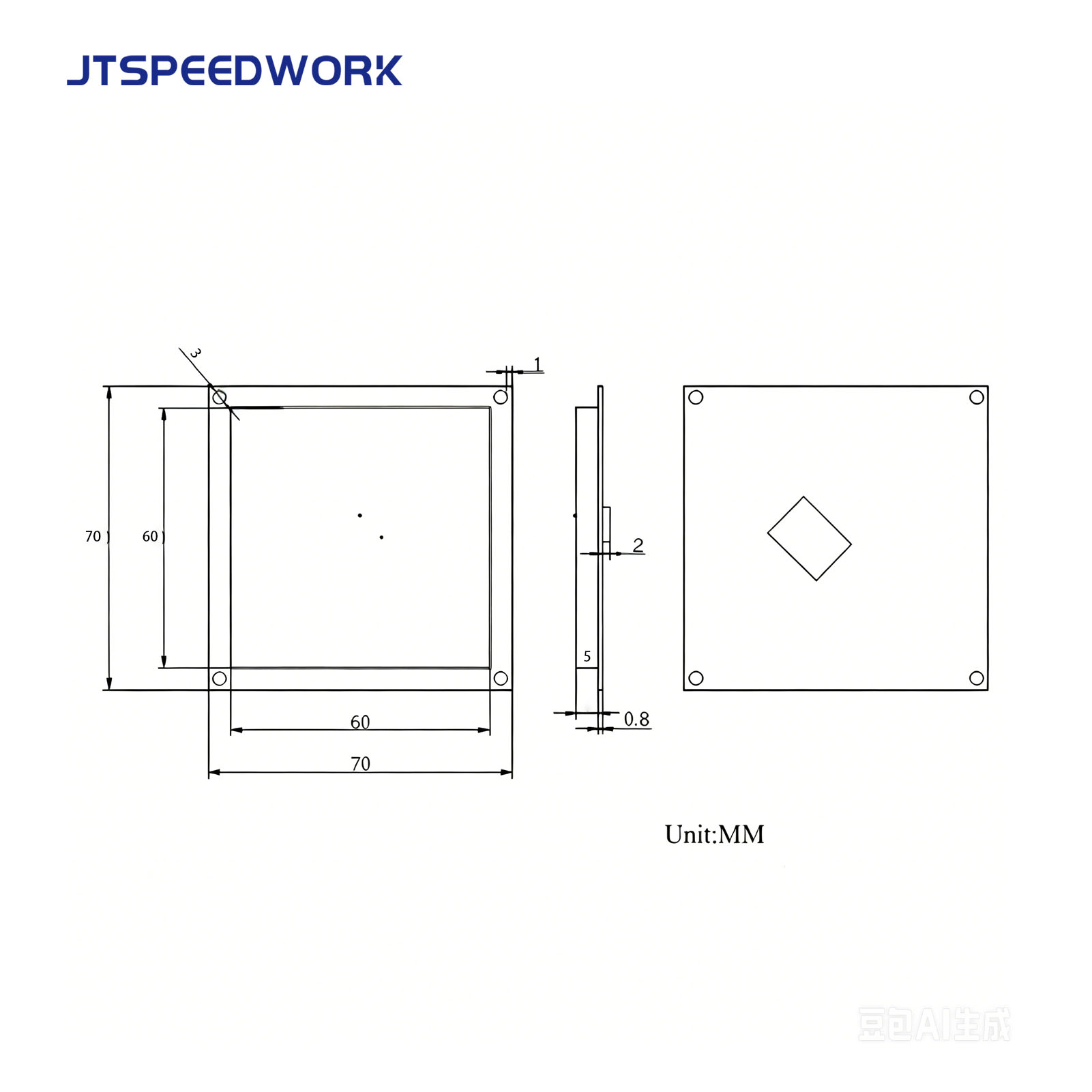 JT-T0060 4dBi UHF RFIDセラミックアンテナ 860-960MHz RHCP円偏波 カスタマイズ可能なコネクタ